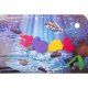 An inflatable children\'s colorful water mat with moving aquatic animals/fishes for babies - 62x45 cm