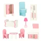 Lulilo Papilio Wooden Dollhouse, 80cm, White/Pink