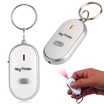 Chip Keychain Reacts to Whistle with LED Key Finder, White