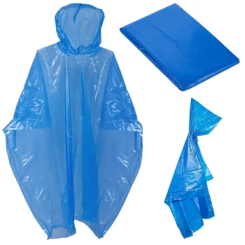 Pocket Raincoat / Poncho, Universal Size, Blue