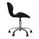 4Rico QS-06 Cosmetic Stool with Backrest, Black