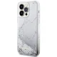 Guess iPhone 14 Pro Max Case Liquid Glitter Marble, White
