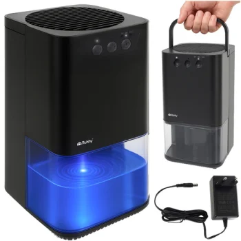 Ruhhy 26494 Dehumidifier with LED Light and Timer, Black