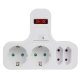 Maclean MCE224G 4-Way Socket Adapter with Switch, Schuko, White