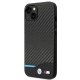 BMW iPhone 14 Plus Case Leather Carbon, Black