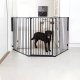 ECOTOYS 5-Panel Metal Safety Gate Playpen and Room Divider, Black