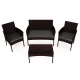 Polyrattan Garden Furniture Set MultiGarden 4-Seater, Dark Brown