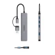HUB 7-port input 2in1: USB-A/USB-C / output: 4x USB-A 2.0 + 1x 3.0 2x USB-C cable 0.17M - gray