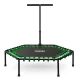 Neo-Sport 1103 Fitness Trampoline with Handle, 127 cm, Hexagonal, Green