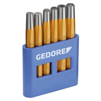 Gedore 125 B Rivet Puller and Head Setter Set, 6 Pieces