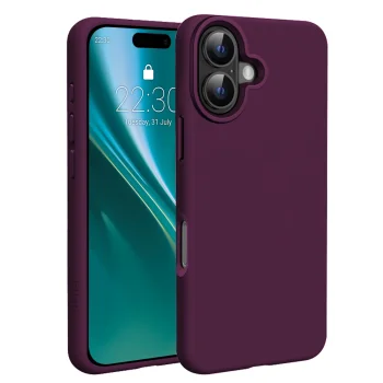 Etteri Silicone Mag Silicone Case for iPhone 16 6.1" with MagSafe, Dark Cherry