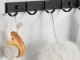 Wall-Mounted Coat Rack with 5 Hooks, Black