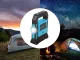 LED Solar Camping Lantern / Flashlight with Powerbank Function, Blue