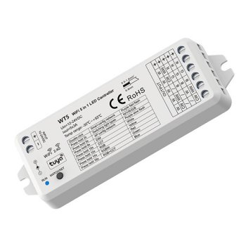 Smart LED Controller WT5 5-in-1 Tuya Wi-Fi RGB+CCT 12-24V Dimmer