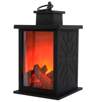 Set of 12 LED Fireplace Lanterns with Realistic Flame Effect