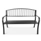 Bauerkraft G-414 Garden Bench with Backrest, Steel/Cast Iron, Black