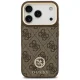Guess 4G Strass Logo & Big Strap Metal Buttons MagSafe Case for iPhone 17 Pro, Brown