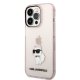 Karl Lagerfeld Ikonik Choupette vāciņš iPhone 14 Pro Max - Rozā