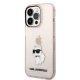 Karl Lagerfeld Ikonik Choupette vāciņš iPhone 14 Pro Max - Rozā