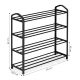 ModernHome Metal Shoe Rack 4 Tiers for 12 Pairs, Black