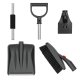 3-in-1 Car Snow Removal Kit with Ice Scraper, Brush, and Shovel, Black-Silver