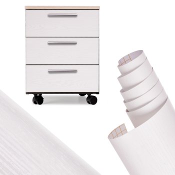 Self-Adhesive Vinyl Furniture Wrap Roll 1.22x50m, White Oak