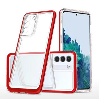 Case for Samsung Galaxy S22+ (S22 Plus) Hybrid Armor Clear 3in1, Red