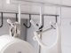 Under-Cabinet Kitchen Hanger with 6 Hooks, White