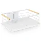 Massido MS-600 Metal Dish Drainer Rack with Tray, White