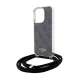 Guess iPhone 15 Pro Max Case Crossbody Cord 4G Print, Black