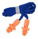 Reusable Noise Reduction Earplugs with Cord, 32 dB, Orange