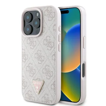 Guess 4G Triangle Strass MagSafe Case for iPhone 16 Pro Max, Pink