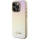 Guess iPhone 15 Pro Case Saffiano Iridescent Script, Gold