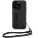 BMW Signature Leather Wordmark Cord Case for iPhone 15 Pro Max 6.7\", Black