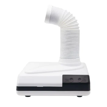 Nail Dust Collector with LED Light and Flexible Pipe, White