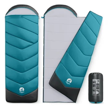 Mountain Goat Mummy Camping Sleeping Bag 210 x 73 cm, Blue
