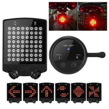 Bicycle LED Light with Turn Signal and Laser