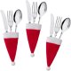 Cutlery Pockets Santa Hat, Set of 6 Pcs
