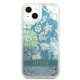 Guess iPhone 13 Case Flower Liquid Glitter Green