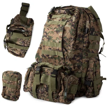 Tactical Military Survival Backpack with Pouches 48.5L Camouflage