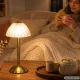 Wireless LED Table Lamp with USB-C and 3 Light Modes, Gold/White