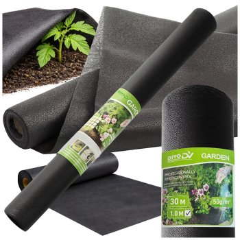 Heavy Duty Weed Control Fabric DIVO 50g 1x30m Landscape Mat, black