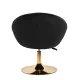 Ergonomic Velvet Swivel Chair 4Rico QS-BL12G, Black
