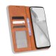 OnePlus 10 Pro Vintage Style Magnetic Leather Wallet Case Cover, Brown