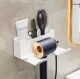 Wall Mounted Hair Dryer Holder with Shelf DA202A, White