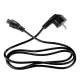 Maclean MCTV-857 3-Pin Cloverleaf Power Cable, EU Plug, 1.5m, Black