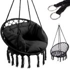 Garden Home Hammock Chair Swing "Stork Nest" with Pillow, Black