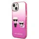 Karl Lagerfeld Gradient Ikonik Karl & Choupette Case for iPhone 14 Plus - Pink