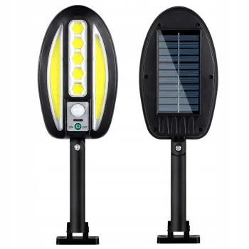 Outdoor Solar LED COB Wall Lamp with Motion Sensor, Black