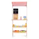 Ecotoys HM328234 Large Wooden Toy Shop for Kids with Terminal and Scales, 20 Elements